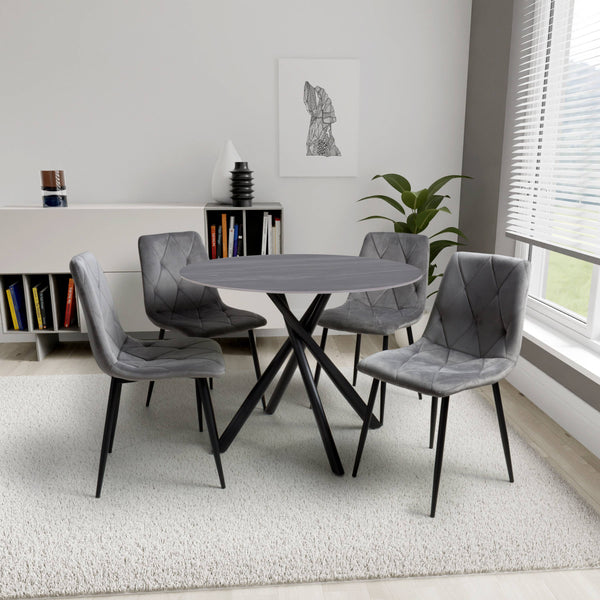 Avesta 100cm Table with 4 Vernon Chair