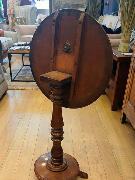 Walnut tilting wine table